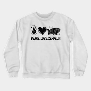 Womens Dirigible zeppelin Love Peace Airship Blimp Zeppelin Crewneck Sweatshirt